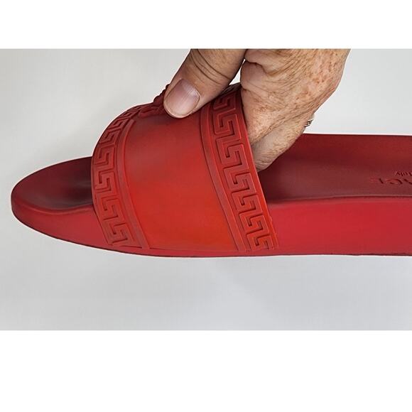 Versace Palazzo Medusa Pool Slides 'Cardinal Red Women's 9.5 Men's 8 - Picture 10 of 13